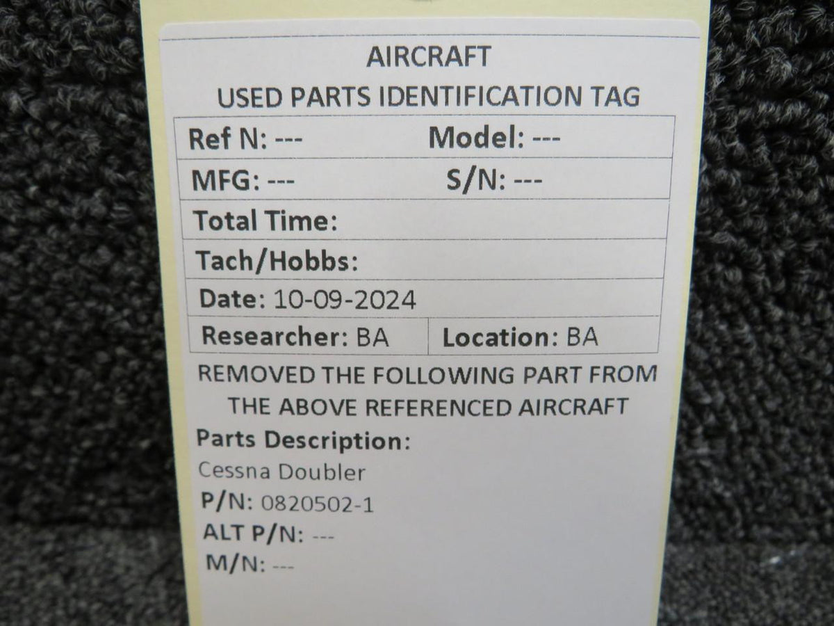 Cessna Aircraft Parts 0820502-1 Cessna Doubler