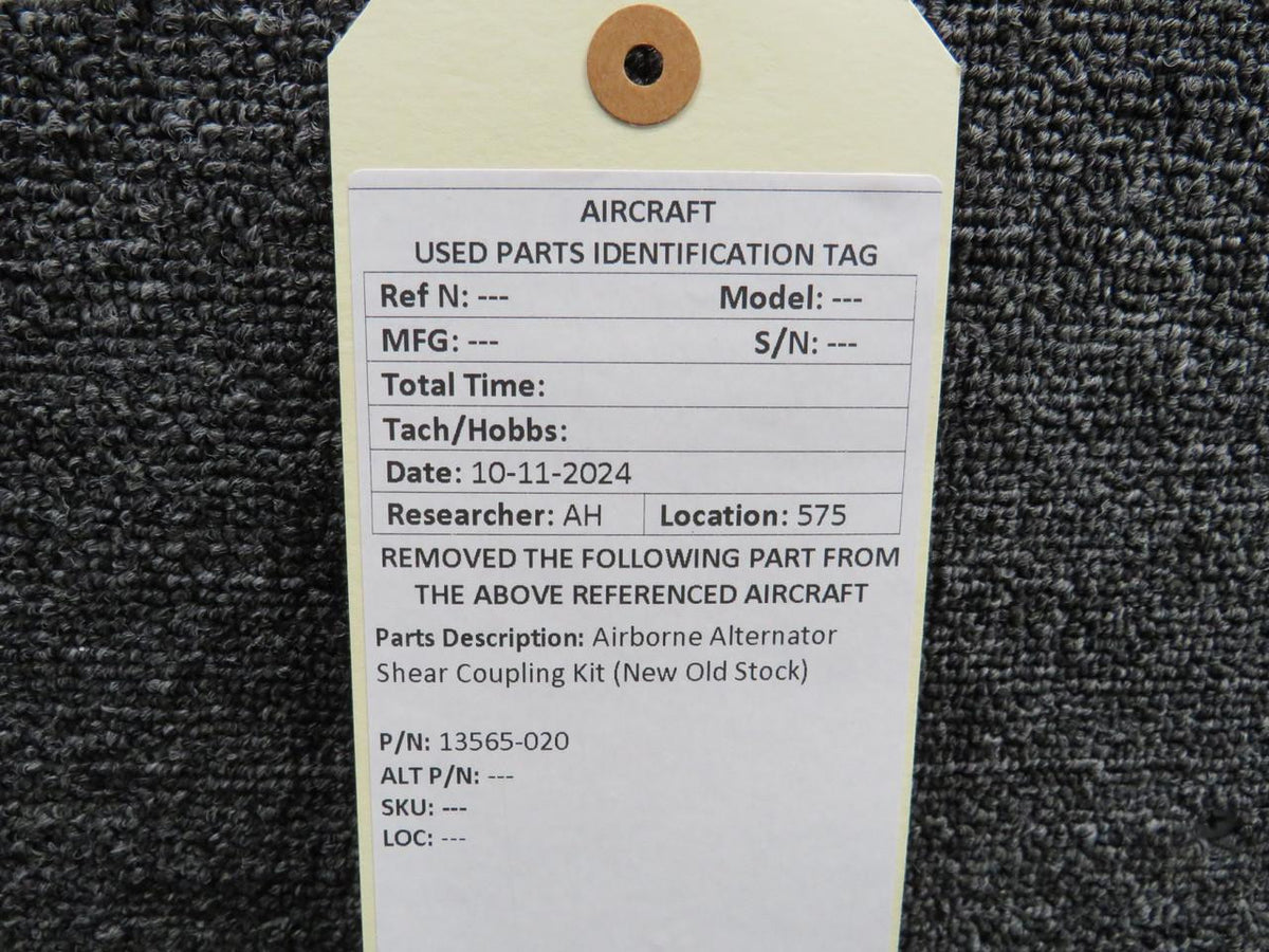 Airborne 13565-020 Airborne Alternator Shear Coupling Kit (New Old Stock)