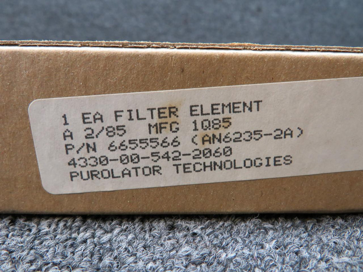 Purolator 6655566 (Use: AN6235-2A) Purolator Filter Element (New Old Stock)
