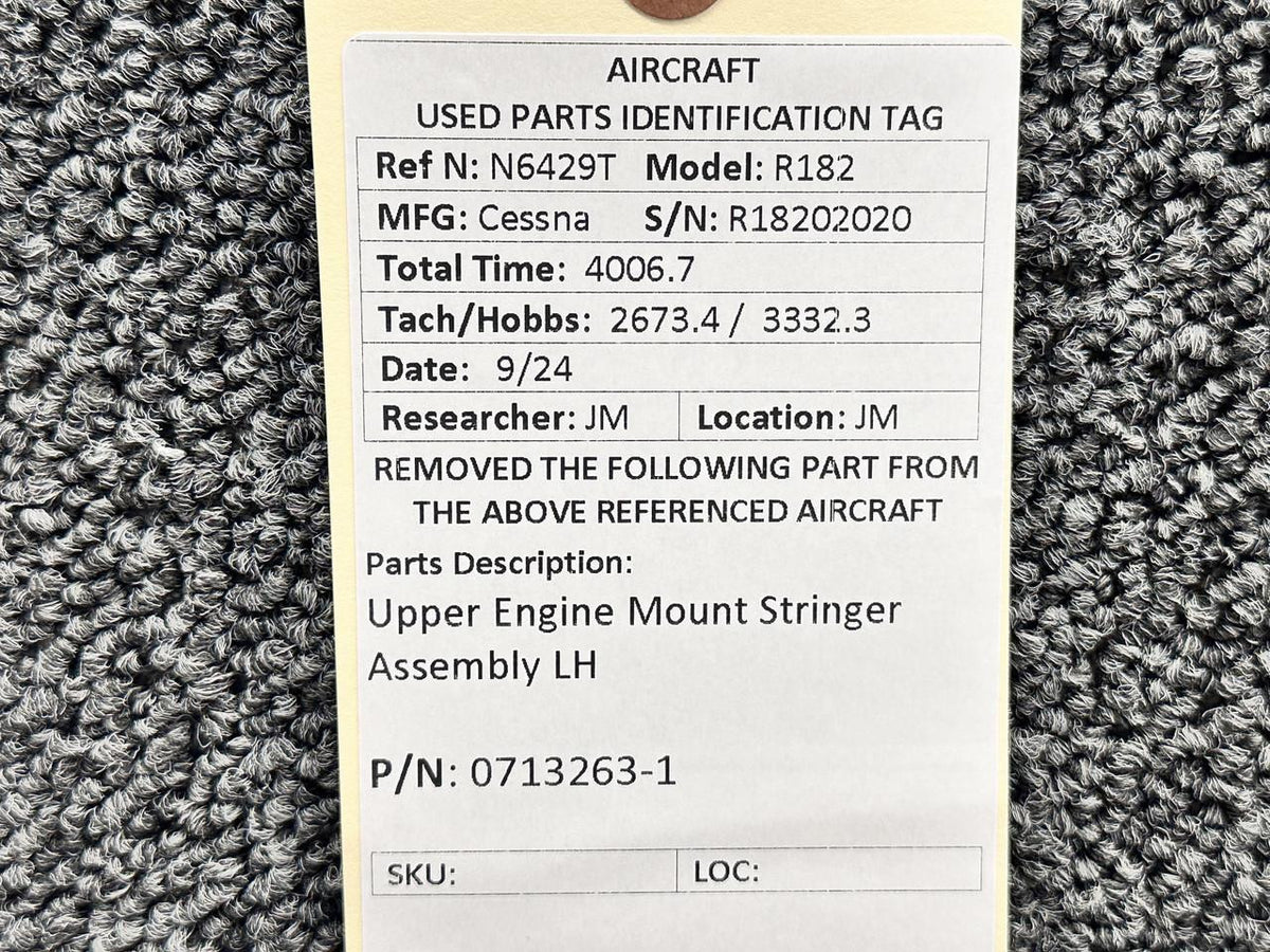 Cessna Aircraft Parts 0713263-1 Cessna R182 Upper Engine Mount Stringer Assembly LH