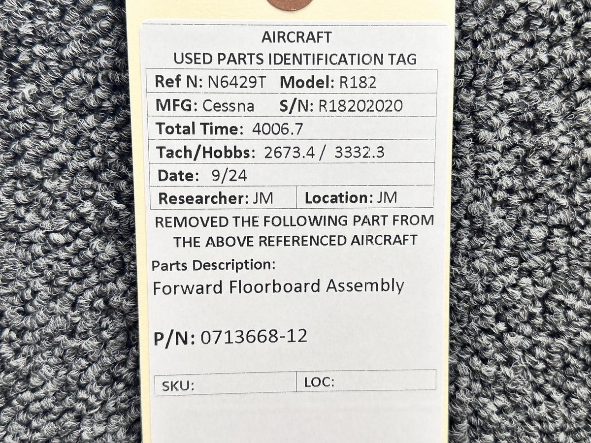 Cessna Aircraft Parts 0713668-12 Cessna R182 Forward Floorboard Assembly