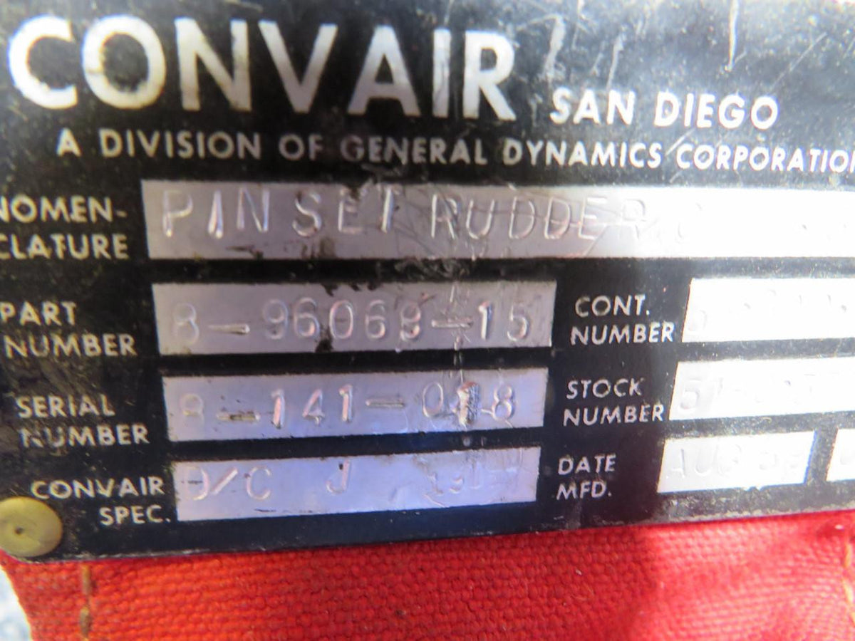 Convair 8-96069-15 Convair Remove Before Flight Rudder Pin Set