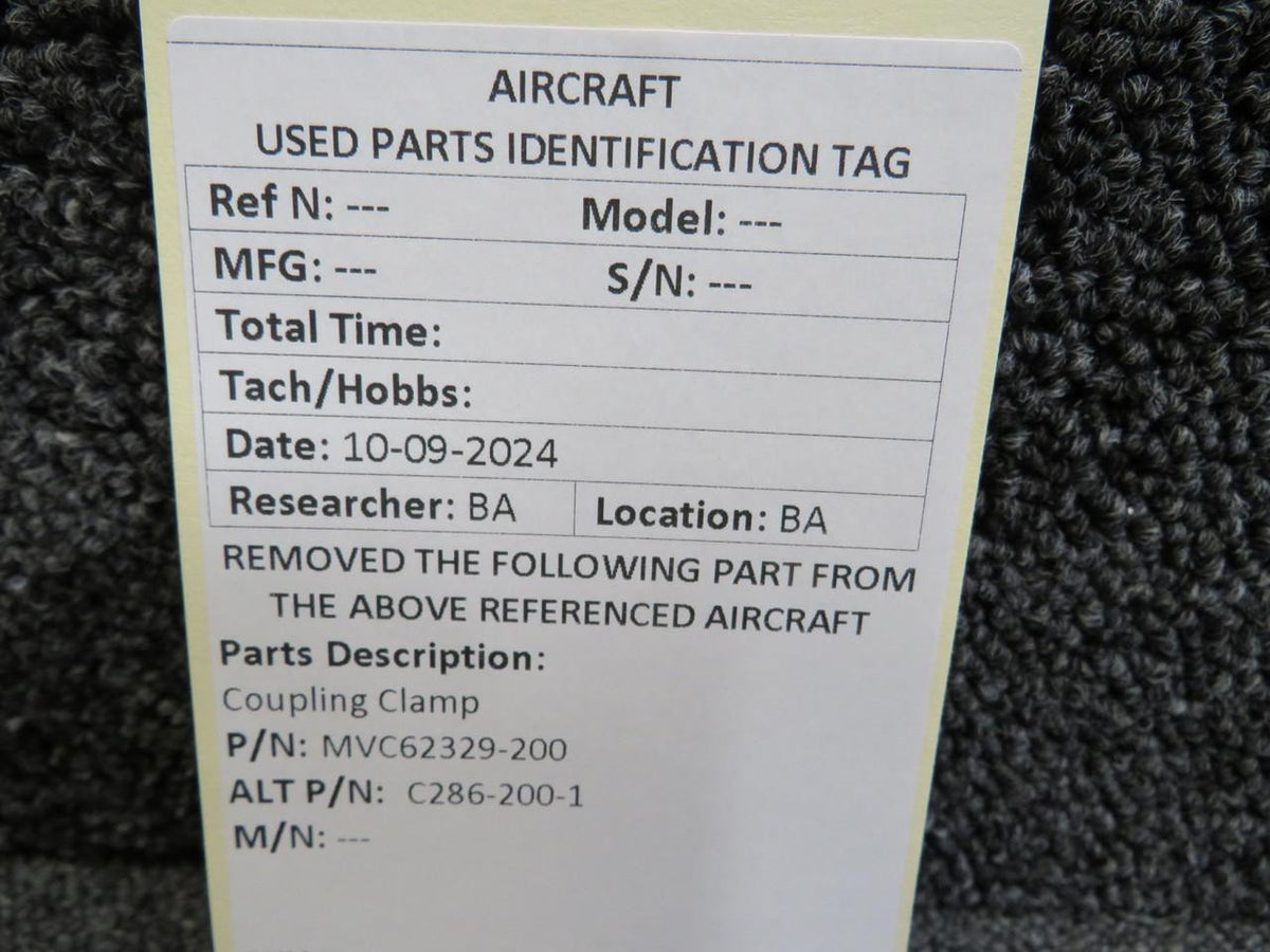 Does Not Apply MVC62329-200 (Alt: C286-200-1) Coupling Clamp