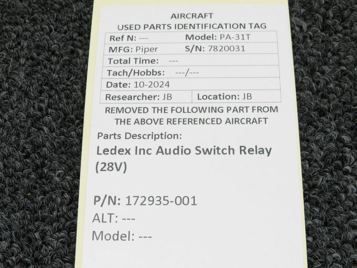 Ledex 172935-001 Ledex Inc Audio Switching Relay (28V)