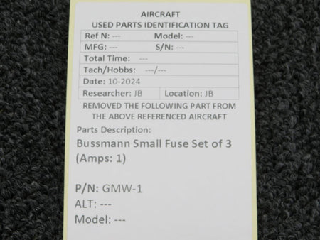 Bussman GMW-1 Bussmann Small Fuse Set of 3 (Amps: 1)