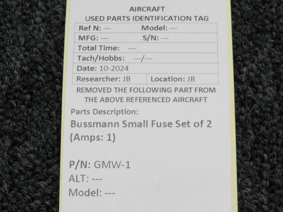 Bussman GMW-1 Bussmann Small Fuse Set of 2 (Amps: 1)