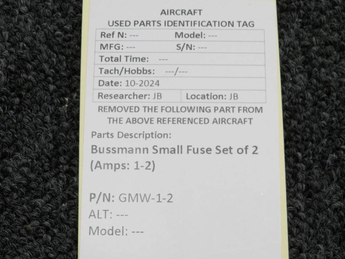 Bussman GMW-1-2 Bussmann Small Fuse Set of 2 (Amps: 1-2)