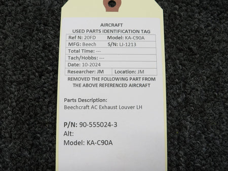 Beechcraft Parts 90-555024-3 Beechcraft KA-C90A AC Exhaust Louver LH