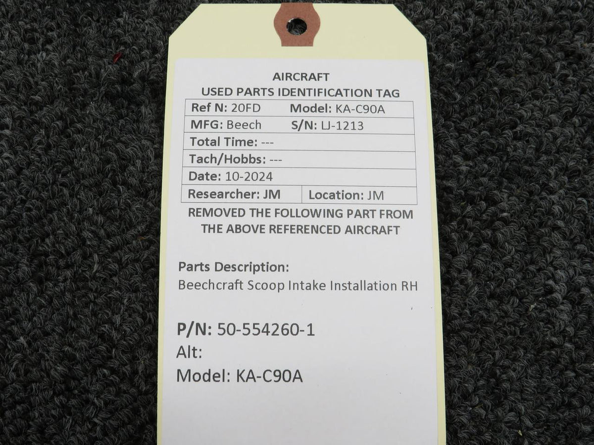 Beechcraft Parts 50-554260-1 Beechcraft KA-C90A Scoop Intake Installation RH