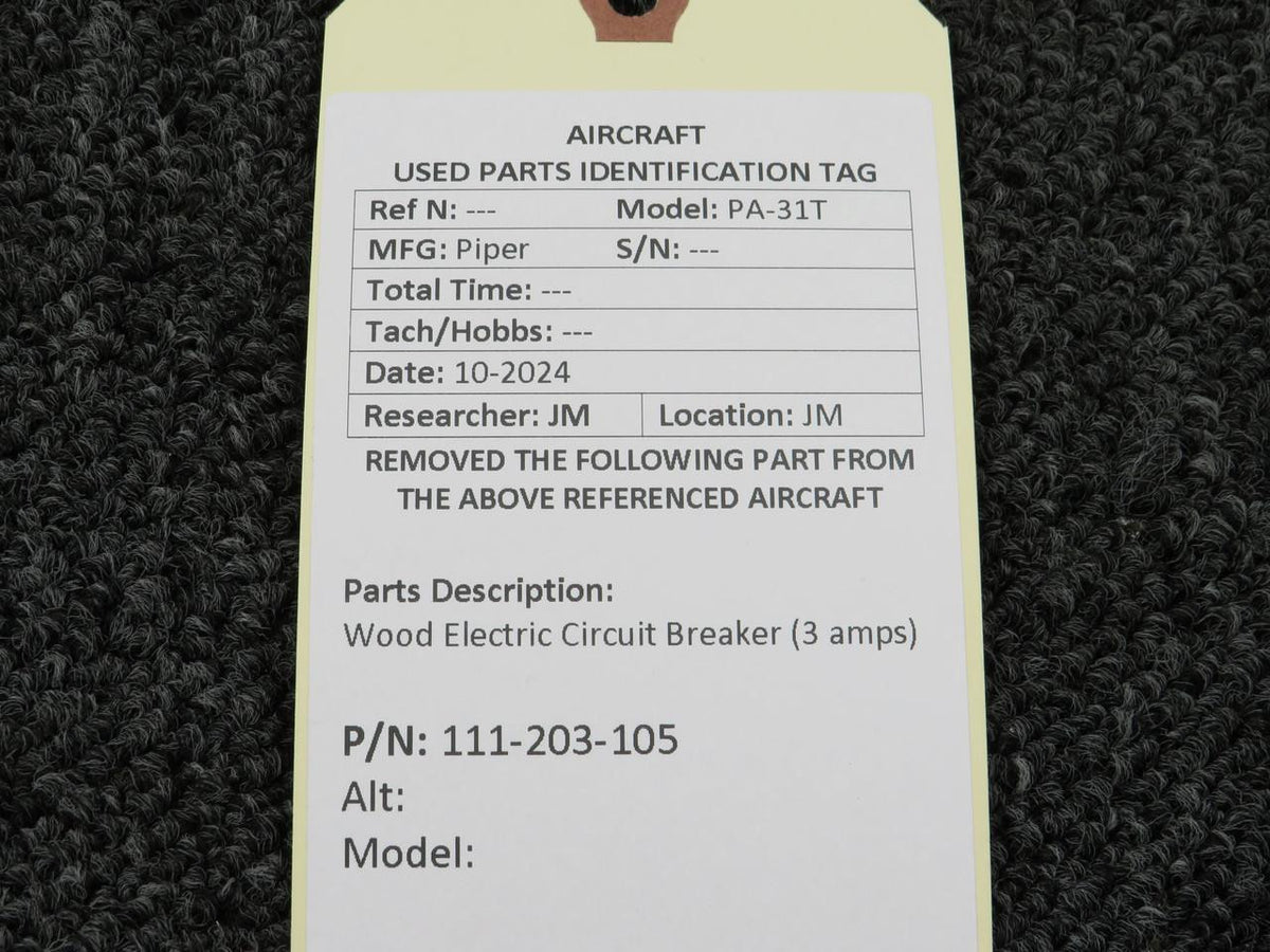 Wood Electric 111-203-105 Wood Electric Circuit Breaker (3 amps)