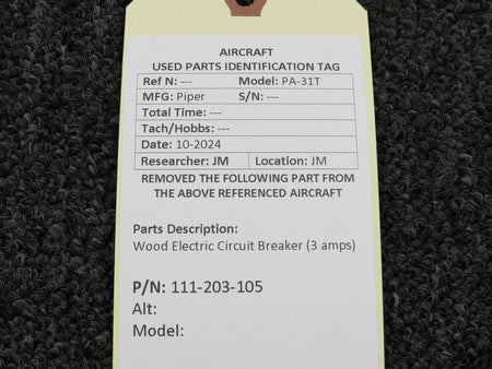 Wood Electric 111-203-105 Wood Electric Circuit Breaker (3 amps)