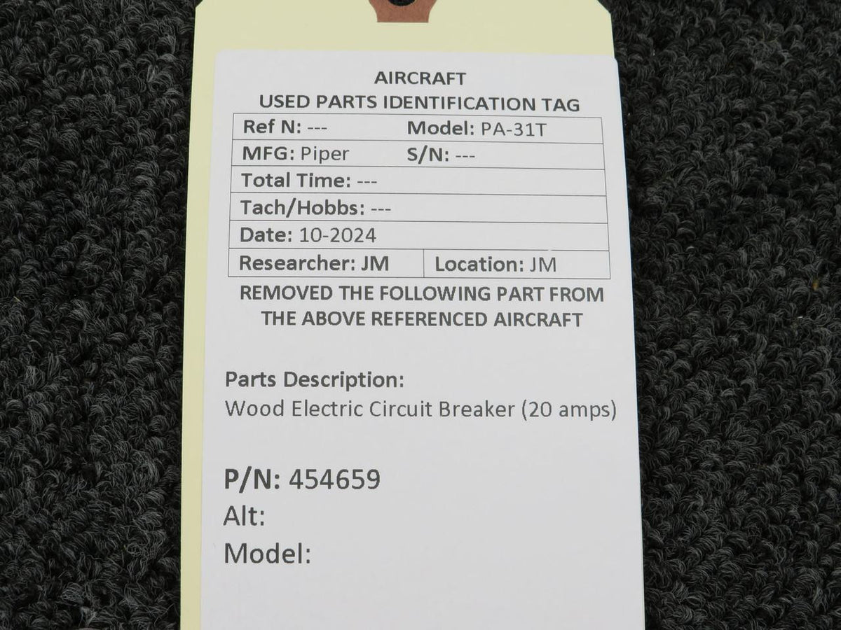 Wood Electric 454659 Wood Electric Circuit Breaker (20 amps)