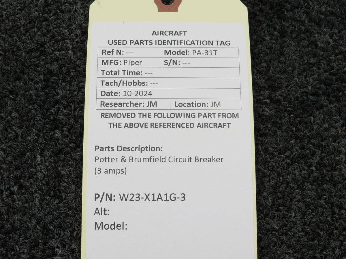 Potter and Brumfield W23-X1A1G-3 Potter & Brumfield Circuit Breaker (3 amps)