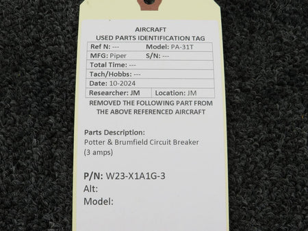 Potter and Brumfield W23-X1A1G-3 Potter & Brumfield Circuit Breaker (3 amps)