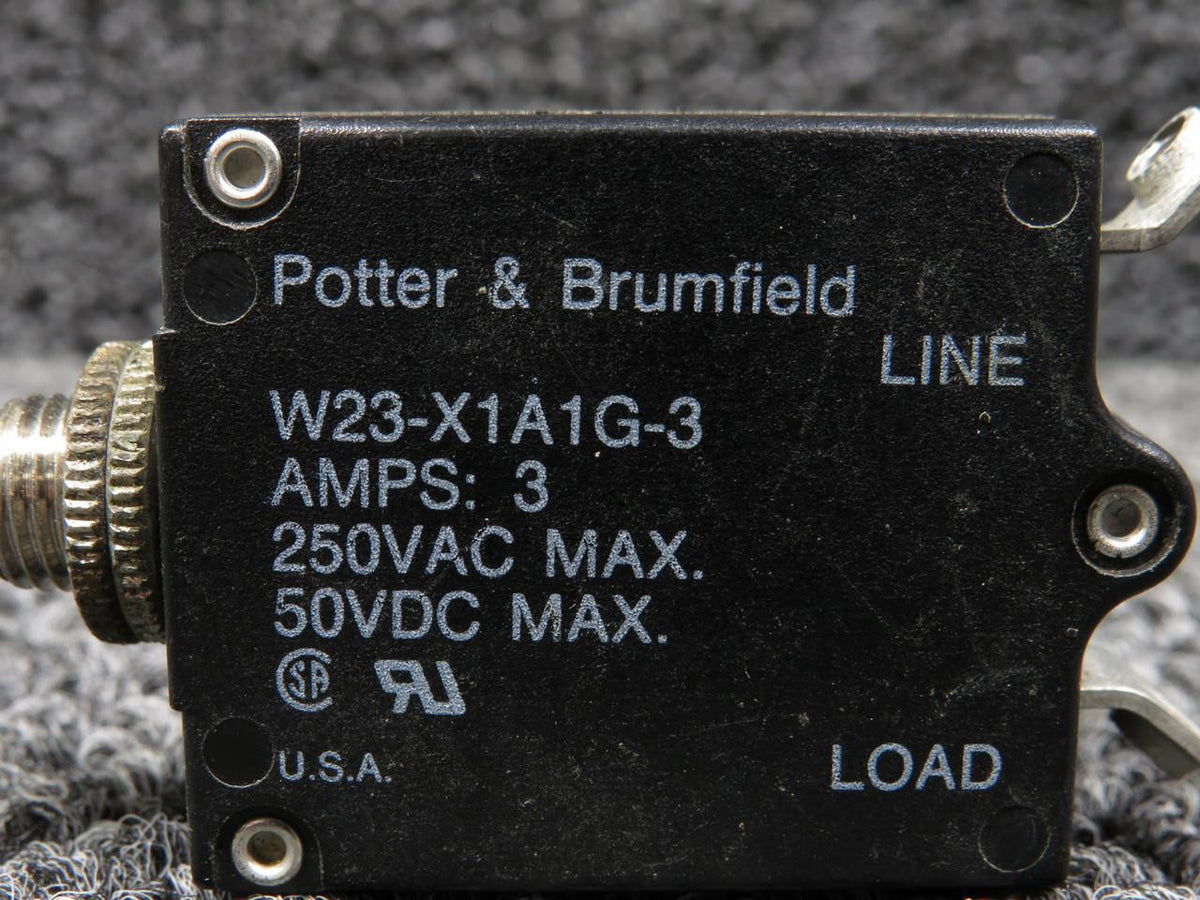 Potter and Brumfield W23-X1A1G-3 Potter & Brumfield Circuit Breaker (3 amps)