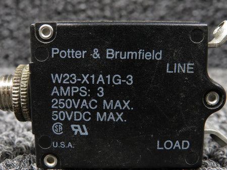 Potter and Brumfield W23-X1A1G-3 Potter & Brumfield Circuit Breaker (3 amps)