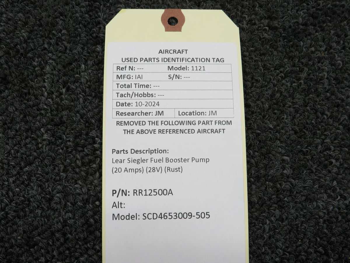 Lear Siegler RR12500A Lear Siegler (SCD4653009-505) Fuel Booster Pump (20 Amps) (28V) (Rust)
