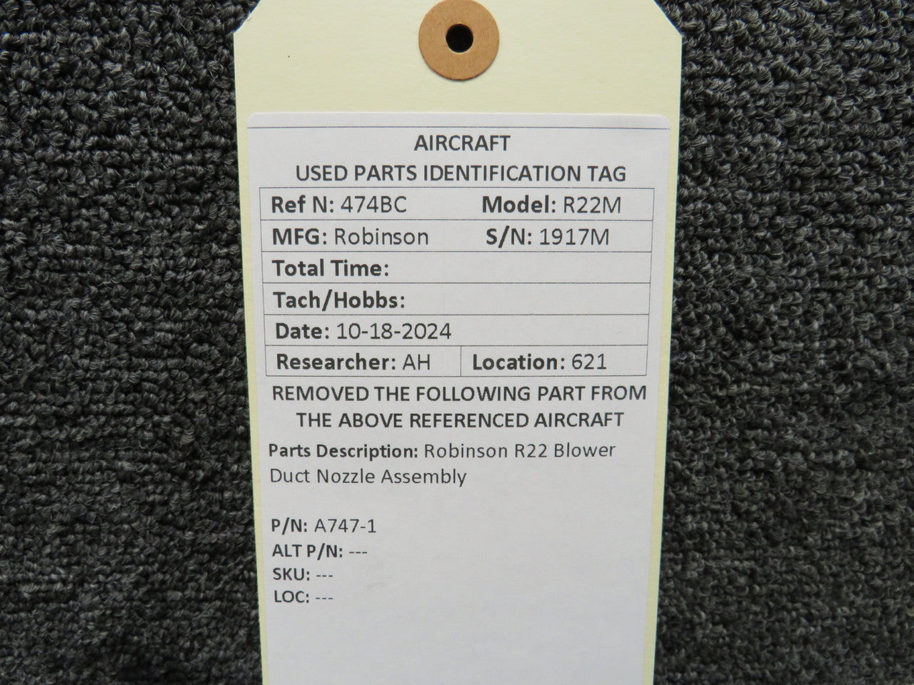 A747-1 Robinson R22 Blower Duct Nozzle Assembly – BAS Part Sales