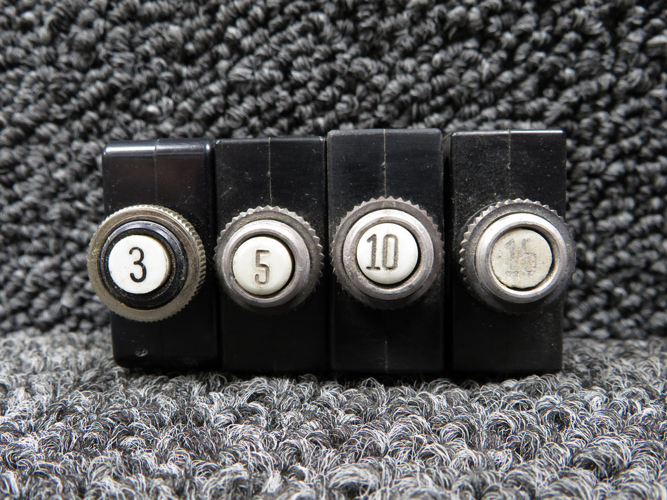 Wood Electric Circuit Breaker Set of 4 (Amp: 3,5,10,15)