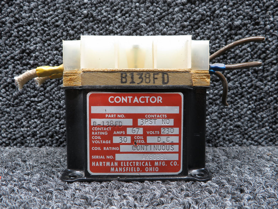 B-138FD Hartman Electrical Contactor (Volts: 30)(Amps: 67)