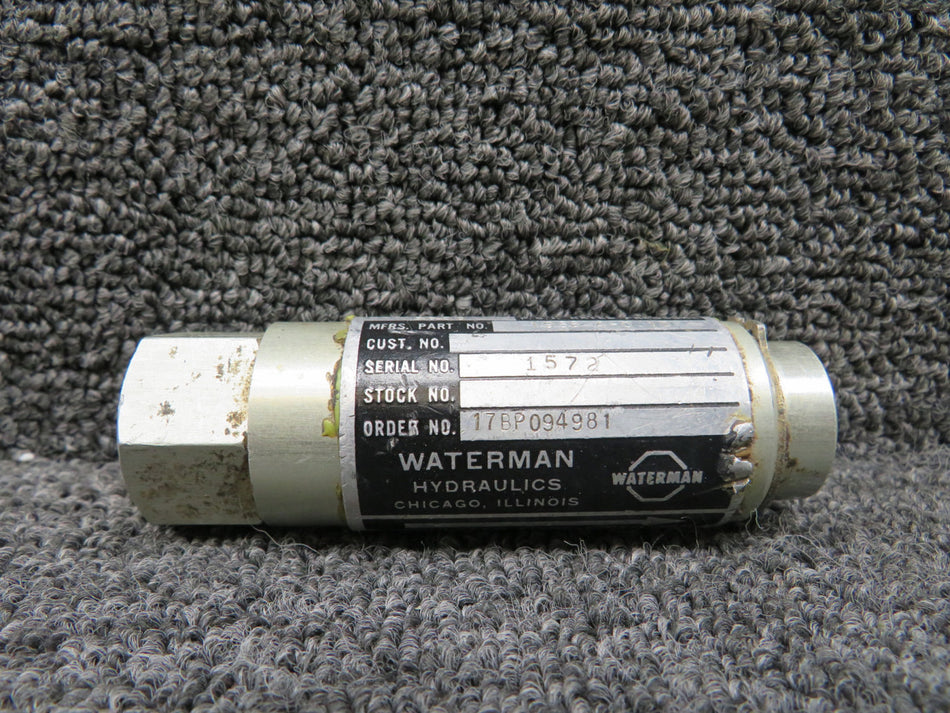 1968-4-0-10 Waterman Hydraulic Flow Regulator Valve