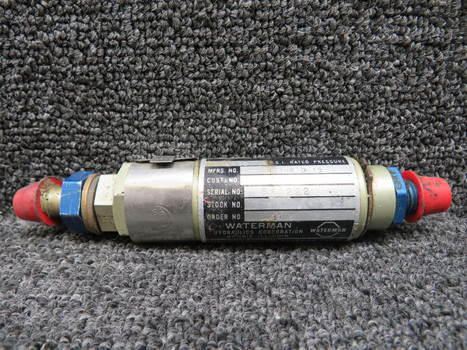 1121-4-0-15 (Alt: 980013-1) Waterman Hydraulic Flow Regulator Valve