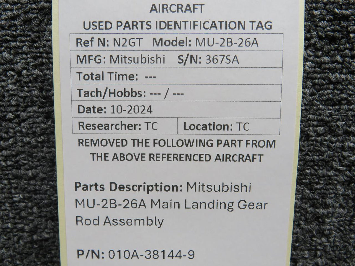 Mitsubishi 010A-38144-9 Mitsubishi MU-2B-26A Main Landing Gear Rod Assembly