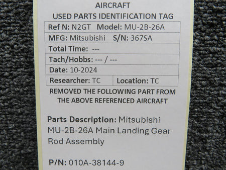 Mitsubishi 010A-38144-9 Mitsubishi MU-2B-26A Main Landing Gear Rod Assembly