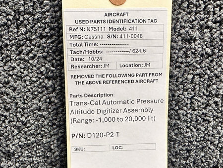 Trans-Cal Industries D120-P2-T Trans-Cal Automatic Pressure Altitude Digitizer Assembly