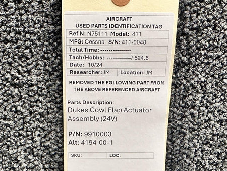 Dukes 9910003 (Alt: 4194-00-1) Dukes Cowl Flap Actuator Assembly (24V)