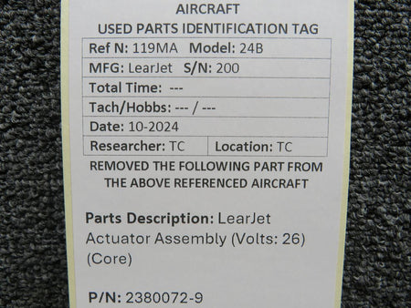 LearJet 2380072-9 LearJet Actuator Assembly (Volts: 26) (Core)