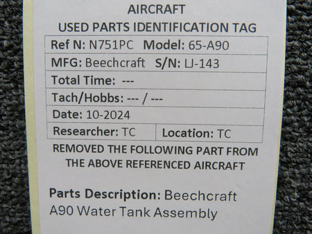 Beechcraft Parts Beechcraft A90 Water Tank Assembly