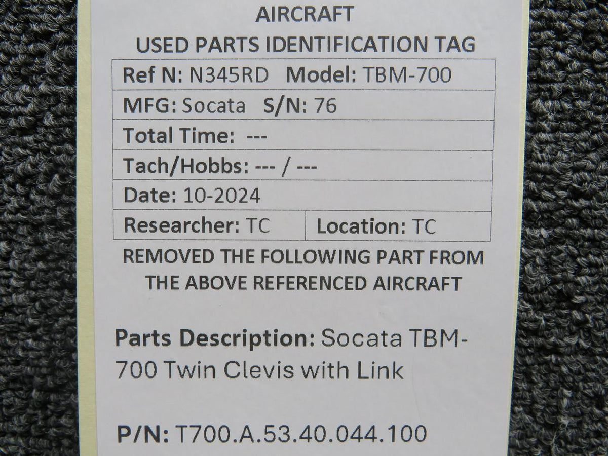 Socata T700.A.53.40.044.100 Socata TBM-700 Twin Clevis with Link