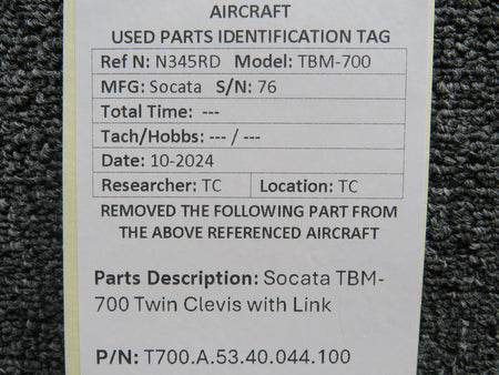 Socata T700.A.53.40.044.100 Socata TBM-700 Twin Clevis with Link