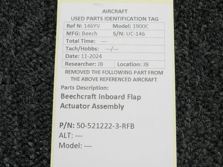 Beechcraft Parts 50-521222-3-RFB Beechcraft Inboard Flap Actuator Assembly