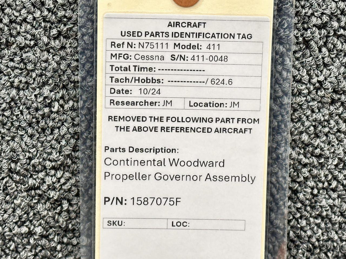 Woodward 1587075F Continental GTSIO-520-C Woodward Propeller Governor Assembly