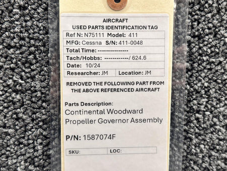 Woodward 1587074F Continental GTSIO-520-C Woodward Propeller Governor Assembly