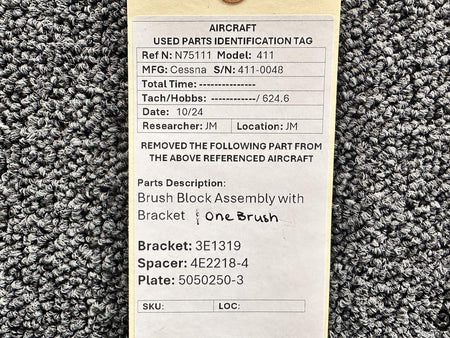 Cessna Aircraft Parts 3E1319, 4E2218-4 Cessna 411 Brush Block Assembly with Bracket