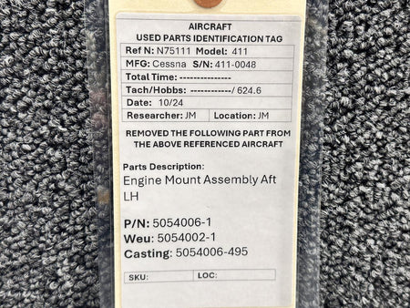 Continental Motors  5054006-1 (Weu: 5054002-1) Continental GTSIO-520-C Engine Mount Aft LH