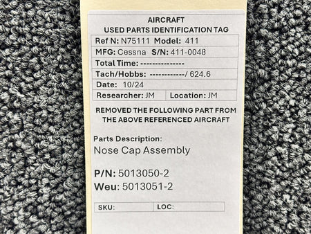 Cessna Aircraft Parts 5013050-2 (Weu: 5013051-2) Cessna 411 Nose Cap Assembly