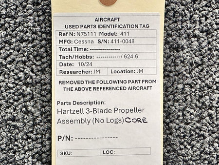 Hartzell Cessna 411 Hartzell 3-Blade Propeller Assembly (Not for Flight, Core)