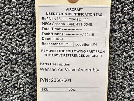 Wemac 2368-501 Wemac Air Valve Assembly