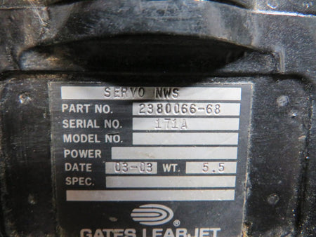Gates Learjet 2380066-68 Gates Learjet Nose Landing Gear Steering Servo (Damaged Housing)