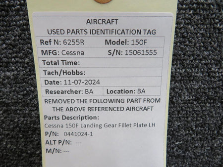 Cessna Aircraft Parts 0441024-1 Cessna 150F Landing Gear Fillet Plate LH