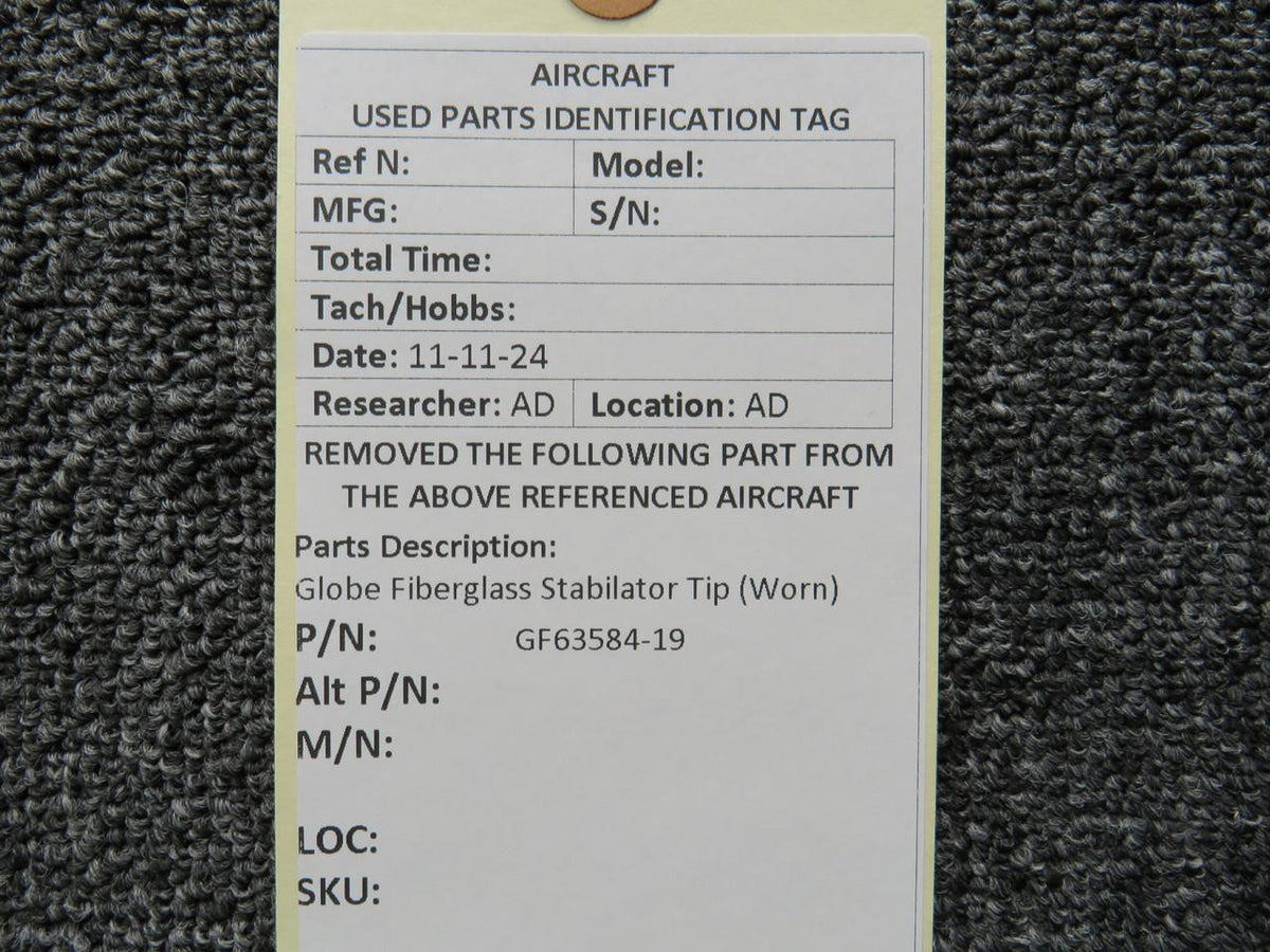 Globe Fiberglass GF63584-19 Globe Fiberglass Stabilator Tip (Worn)