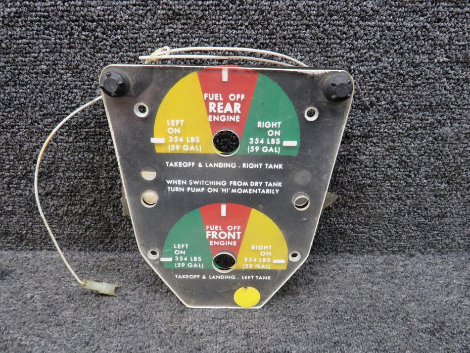 Cessna Aircraft Parts 1516211-1 Cessna 337G Glass Fuel Selector Assembly (Minus Knobs)