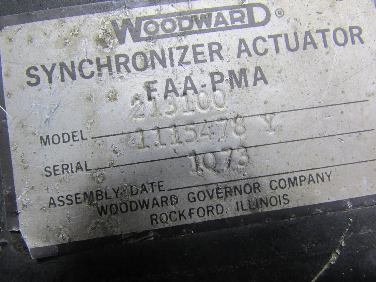Woodward 213100 Woodward Synchronizer Auctuator Assembly with Synch Cable (Worn)