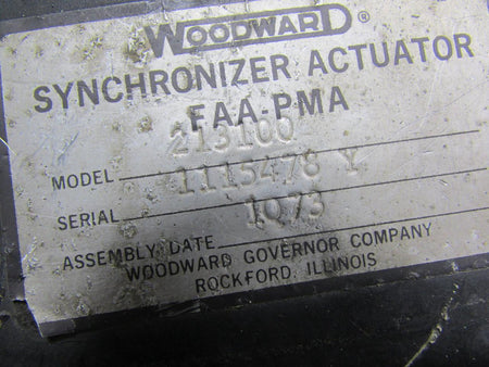 Woodward 213100 Woodward Synchronizer Auctuator Assembly with Synch Cable (Worn)