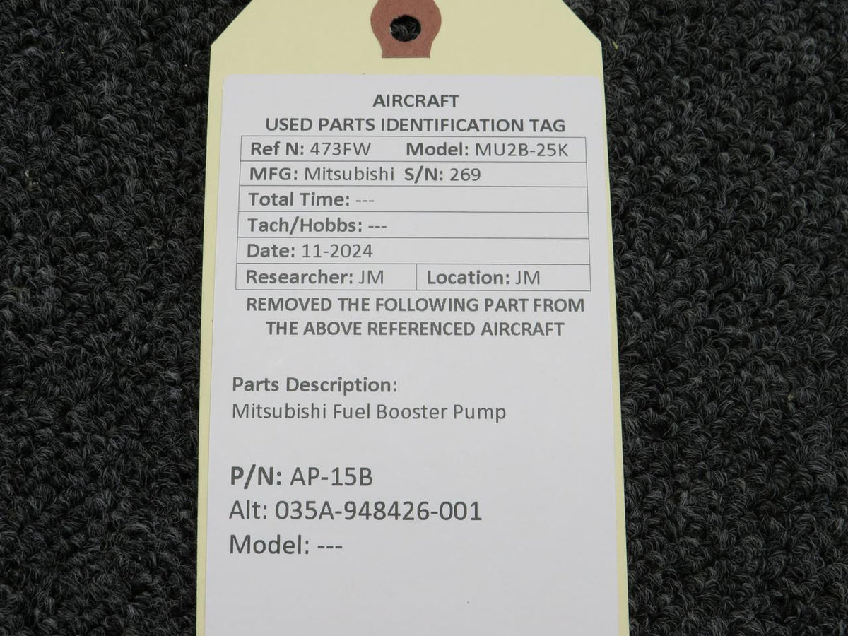 Mitsubishi AP-15B (Use: 035A-948426-001) Mitsubishi Fuel Booster Pump
