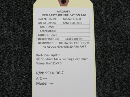 BF Goodrich  9914136-7 BF Goodrich Main Landing Gear Inner Wheel Half 22x5.5